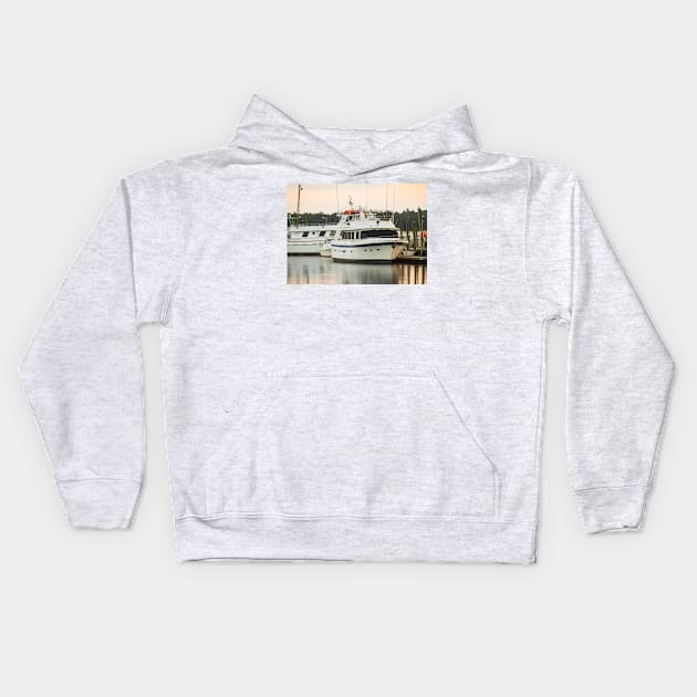 Big white ship Kids Hoodie by KensLensDesigns